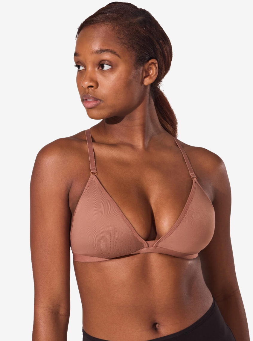 3777W Deep Neck Clear straps Foundations Bra