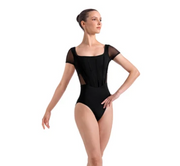 L20011B Opulence Velvet Bind Cap Sleeve Leotard