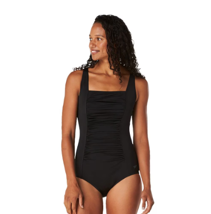 SPEEDO Solid Shirred Tank 10 Blue