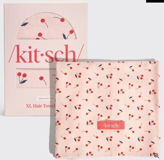 XL Hair Towel Wrap - Cherry Print