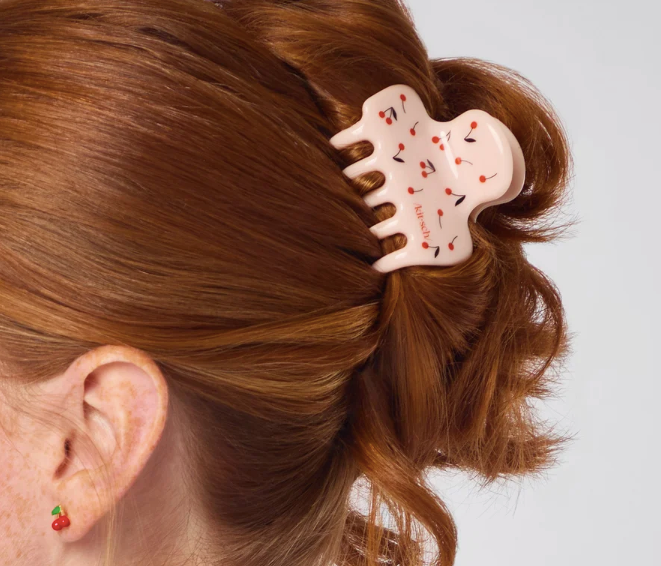 Recycled Plastic Medium Cloud Clip - Cherry Print