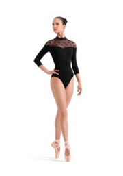 L60004 Floral Print 3/4 Sleeve Leotard