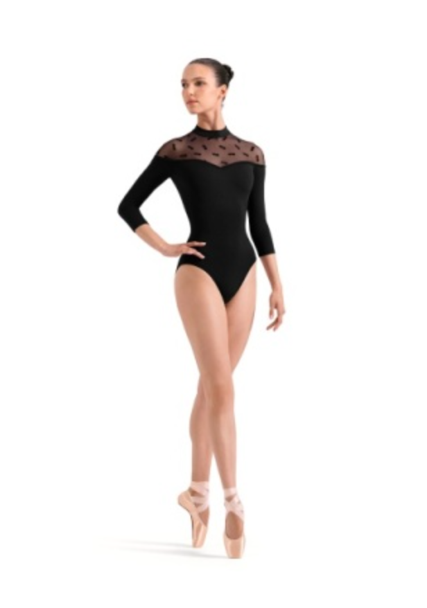 L60004 Floral Print 3/4 Sleeve Leotard