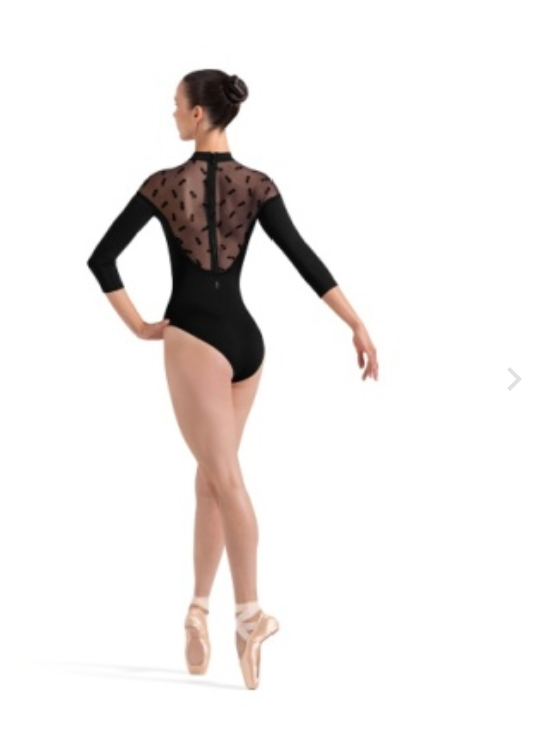 L60004 Floral Print 3/4 Sleeve Leotard