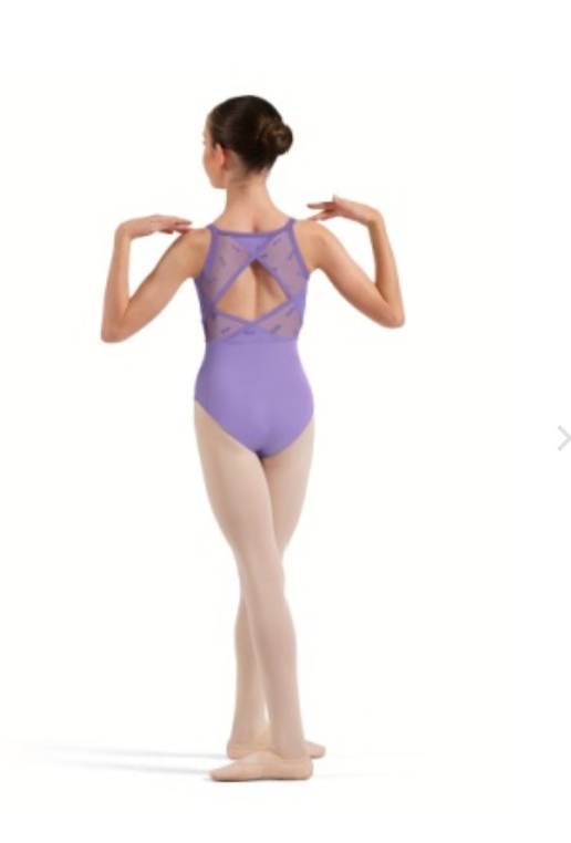 CL70017 Floral Flock Print Cami Leotard