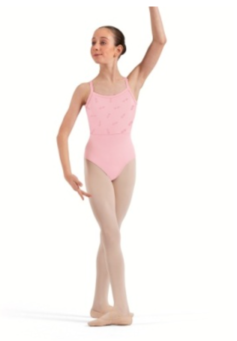 CL70017 Floral Flock Print Cami Leotard