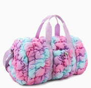 OMG Accessories Quilted Scrunchies Ombré Large Barrel Duffle Bag