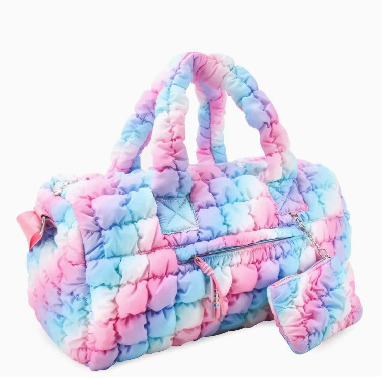 OMG Accessories Quilted Scrunchies Large Duffle Bag