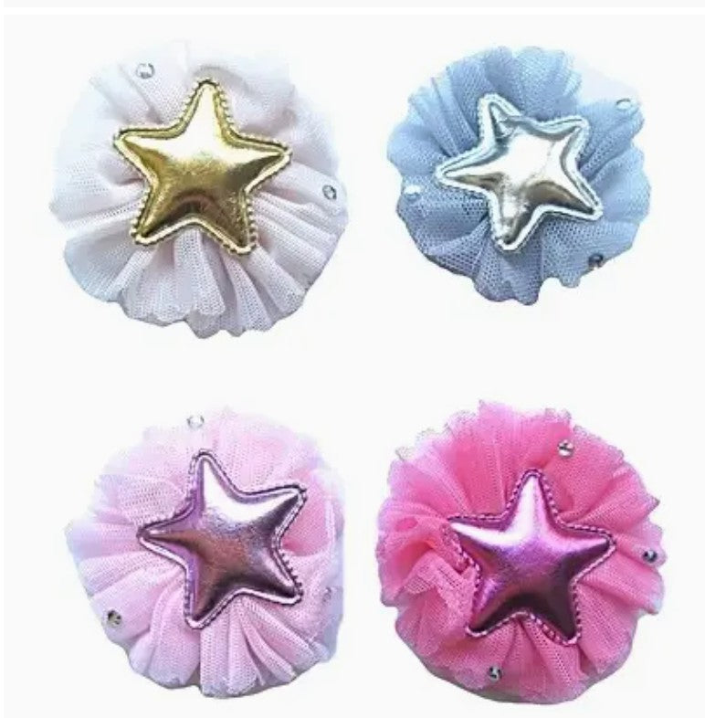 Sparkle Sisters Tulle Star Clip Gold